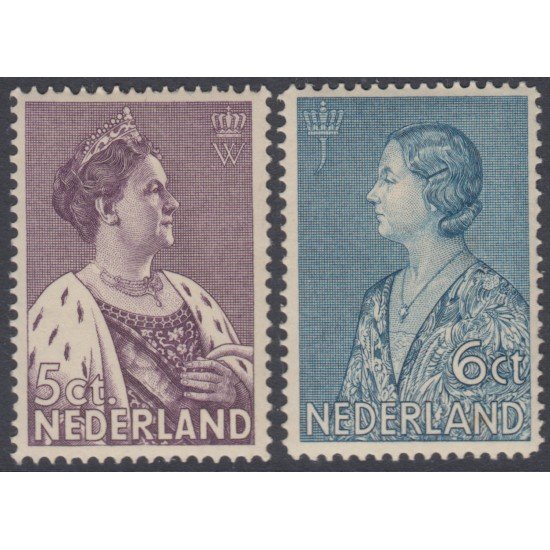Holanda Netherlands 263/64 1934 Obras benéficas Riena Wilhelmine y princesa Juliana Fijasellos