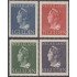 Holanda  Netherlands 442/45  1946-47 Efigie de la reina Wilhelmine Fijasellos