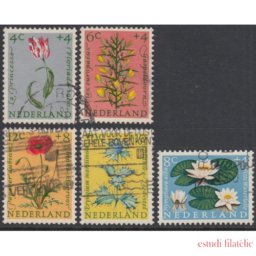 Holanda  Netherlands 719/23 1960 Obras benéficas Serie verano Flora Usado