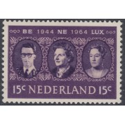 Holanda  Netherlands 803 - 1964 20º Aniv. de la unión aduanera BENELUX Retrato monarcas Lujo