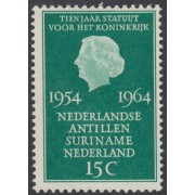 Holanda  Netherlands 809  1964 10º Aniv. de los Dominos Efigie de Wilhelmine Lujo