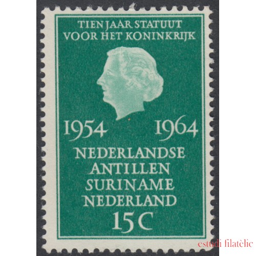 Holanda  Netherlands 809  1964 10º Aniv. de los Dominos Efigie de Wilhelmine Lujo