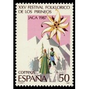 España Spain 2910 1987 XXV Festival Folclórico de los Pirineos en Jaca MNH