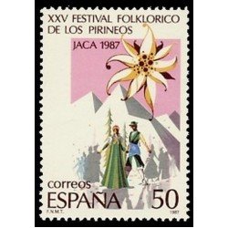 España Spain 2910 1987 XXV Festival Folclórico de los Pirineos en Jaca MNH España Spain 2910 1987 XXV Festival Folclórico de los Pirineos en Jaca MNH