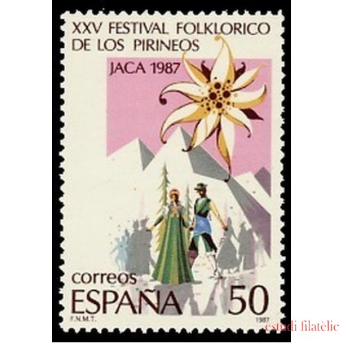 España Spain 2910 1987 XXV Festival Folclórico de los Pirineos en Jaca MNH