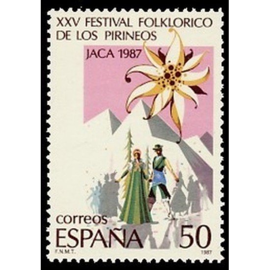España Spain 2910 1987 XXV Festival Folclórico de los Pirineos en Jaca MNH España Spain 2910 1987 XXV Festival Folclórico de los Pirineos en Jaca MNH