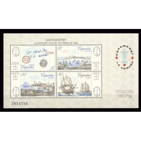 España Spain 2916 1987 Exposición Filatélica de España y América Espamer 87 MNH España Spain 2916 1987 Exposición Filatélica de España y América Espamer 87 MNH