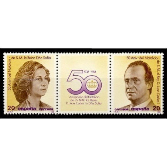 España Spain 2927/28 1988 L Aniversario del Natalicio de SM los Reyes de España MNH España Spain 2927/28 1988 L Aniversario del Natalicio de SM los Reyes de España MNH