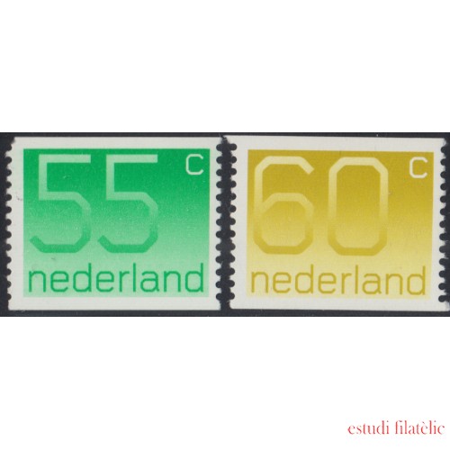 Holanda Netherlands  1153a/54a-N 1981 Sellos con cifras número al dorso Lujo