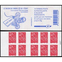 France Francia Carnets  3744-C9  2006 Serie Marianne de Lamouche Carnet 10 sellos del nº 3744 Animales en reverso Autoadhesivos