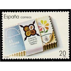 España Spain 2962 1988 XXV Aniversario de la Federación Española de Sociedades Filatélicas Fesofi MNH España Spain 2962 1988 XXV Aniversario de la Federación Española de Sociedades Filatélicas Fesofi MNH