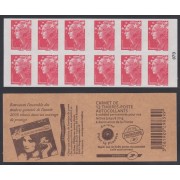 France Francia Carnets 4197-C12  2009 Serie Marianne de Beaujard Carnet 12 sellos de nº 4197 Libro de los sellos en reverso Autoadhesivo Lujo