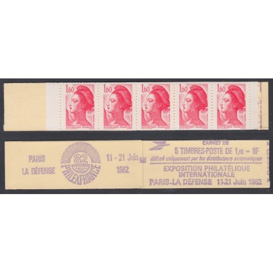 France Francia Carnets 2187-C1 Serie Libertad de Delacroix Carnet 5 sellos Philexfrance 82 nº 2187 MNH France Francia Carnets 2187-C1 Serie Libertad de Delacroix Carnet 5 sellos Philexfrance 82 nº 2187 MNH