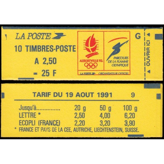 France Francia Carnets 2715-C2 Serie Marianne de Briat Carnet Albertville 92 (G) 10 sellos nº 2715 MNH France Francia Carnets 2715-C2 Serie Marianne de Briat Carnet Albertville 92 (G) 10 sellos nº 2715 MNH