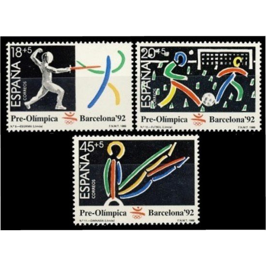 España Spain 3025/27 1989 Barcelona 92 III Serie Pre-Olímpica MNH