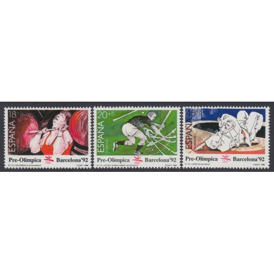 España Spain 3054/56 1990 Barcelona 92 IV Serie Pre-Olímpica MNH España Spain 3054/56 1990 Barcelona 92 IV Serie Pre-Olímpica MNH