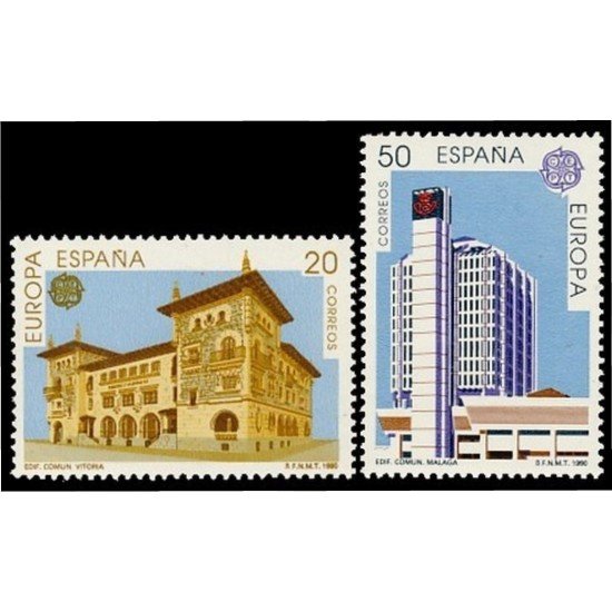 España Spain 3058/59 1990 Europa Establecimientos Postales MNH España Spain 3058/59 1990 Europa Establecimientos Postales MNH