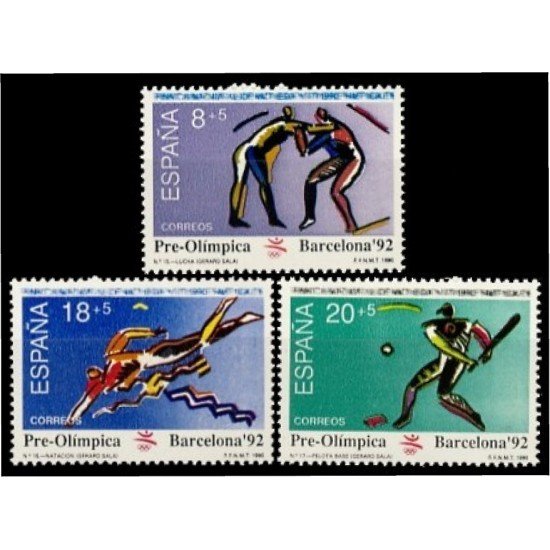 España Spain 3076/78 1990 Barcelona 92 V Serie Pre-Olímpica MNH España Spain 3076/78 1990 Barcelona 92 V Serie Pre-Olímpica MNH