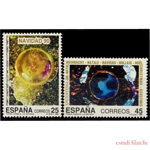 España Spain 3084/85 1990 Navidad MNH