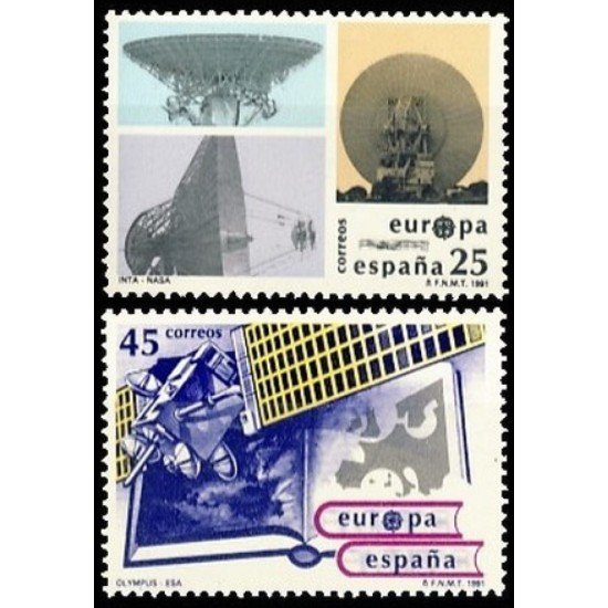 España Spain 3116/17 1991 Europa Espacial MNH