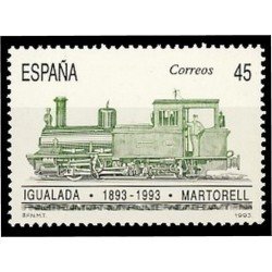 España Spain 3265 1993 I Centenario del ferrocarril Tren Igualada Martorell MNH España Spain 3265 1993 I Centenario del ferrocarril Tren Igualada Martorell MNH