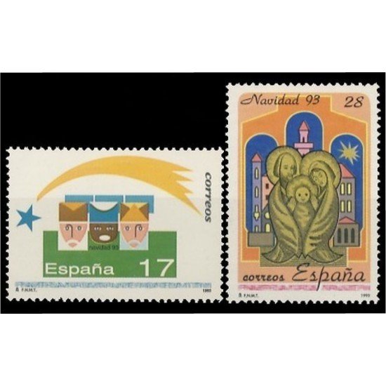 España Spain 3273/74 1993 Navidad MNH