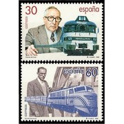 España Spain 3347/48 1995 Tren Talgo Centenario del nacimiento de Alejandro Goicoechea su inventor MNH