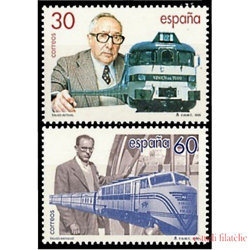 España Spain 3347/48 1995 Tren Talgo Centenario del nacimiento de Alejandro Goicoechea su inventor MNH