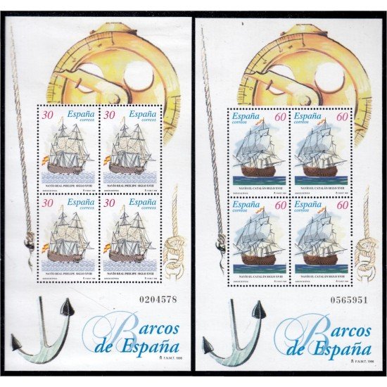 España Spain 3415/16 1996 Barcos de época MNH España Spain 3415/16 1996 Barcos de época MNH