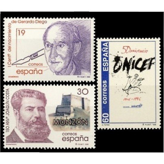 España Spain 3445/47 1996 Efemérides MNH España Spain 3445/47 1996 Efemérides MNH