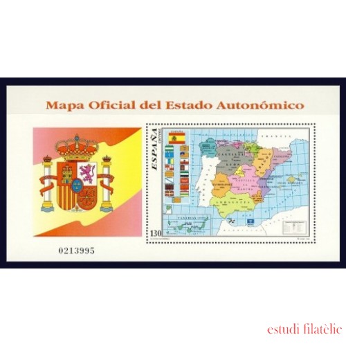 España Spain 3460 1996 Mapa Oficial del Estado autonómico MNH