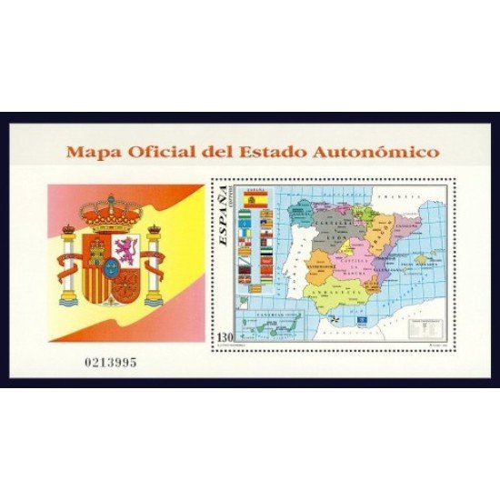 España Spain 3460 1996 Mapa Oficial del Estado autonómico MNH España Spain 3460 1996 Mapa Oficial del Estado autonómico MNH