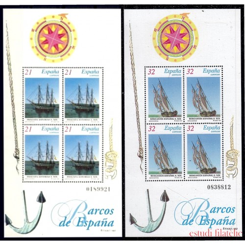 España Spain 3477/78 1997 Barcos de Época MNH