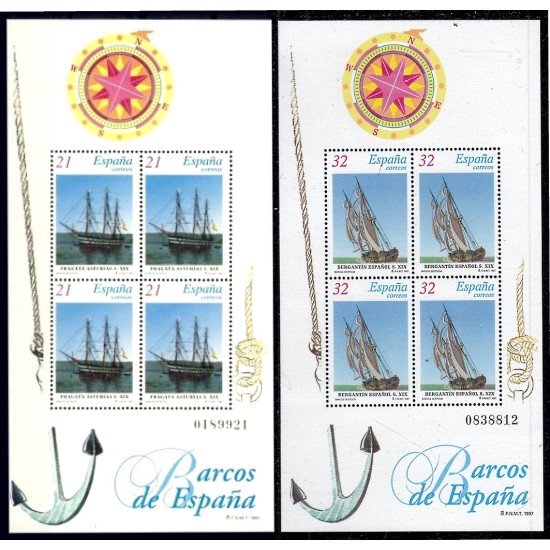 España Spain 3477/78 1997 Barcos de Época MNH España Spain 3477/78 1997 Barcos de Época MNH