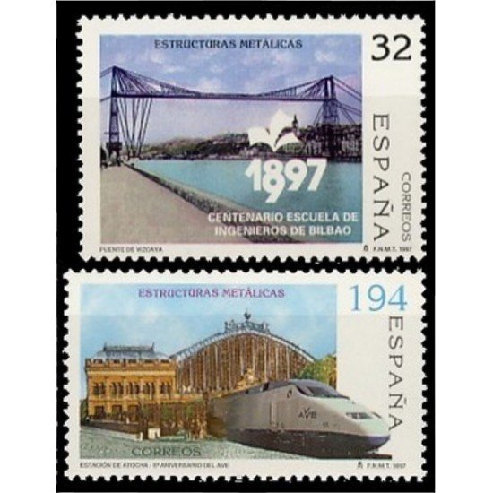 España Spain 3479/80 1997 Estructuras metálicas MNH España Spain 3479/80 1997 Estructuras metálicas MNH