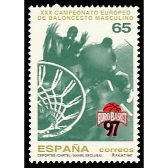 España Spain 3495 1997 XXX Campeonato europeo de Baloncesto masculino MNH España Spain 3495 1997 XXX Campeonato europeo de Baloncesto masculino MNH