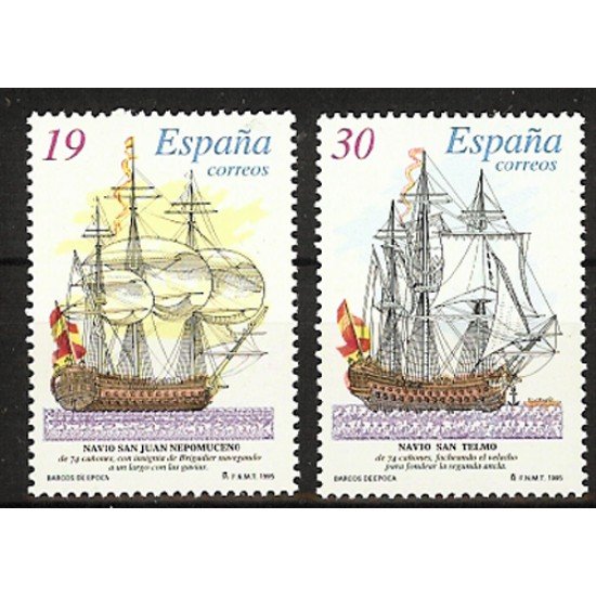 España Spain SH 3352/53 1995 Barcos sellos procedentes de hojita MNH España Spain SH 3352/53 1995 Barcos sellos procedentes de hojita MNH