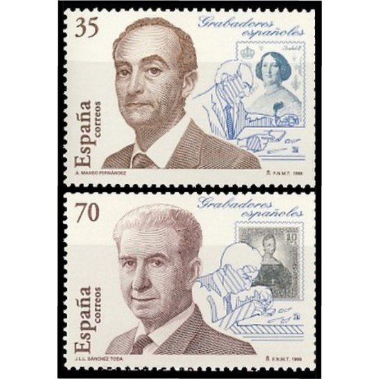 España Spain 3550/51 1998 Grabadores españoles MNH