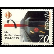 España Spain 3629 1999 LXXV Años del Metro de Barcelona MNH
