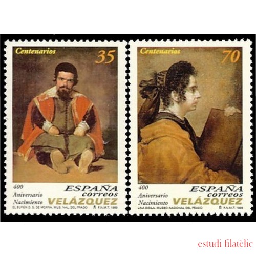 España Spain 3658/59 1999 CD Aniversario del nacimiento de Diego Velázquez, lujo MNH