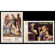 España Spain 3685/86 1999 Navidad MNH