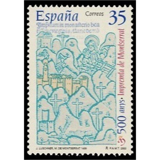 España Spain 3696 2000 D Años de la imprenta de Montserrat MNH España Spain 3696 2000 D Años de la imprenta de Montserrat MNH