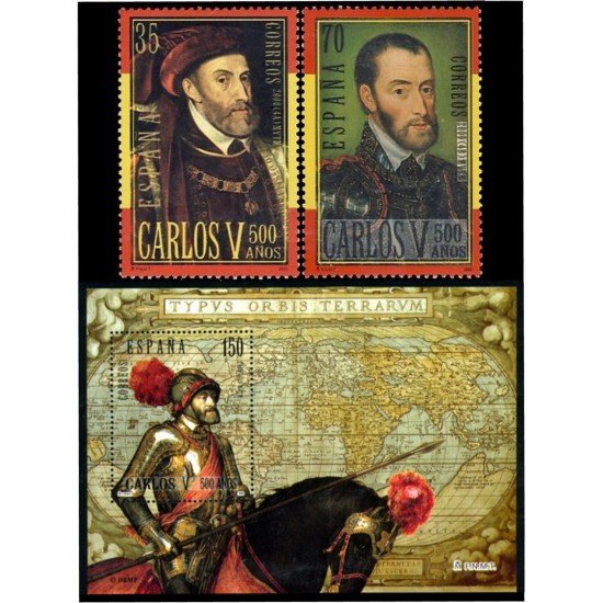 España Spain 3697/99 2000 V Centenario del nacimeinto de Carlos V MNH