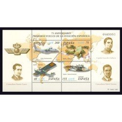España Spain 3790 2001 Aviación LXXV Aniversario de primeros vuelos de la aviación Española MNH