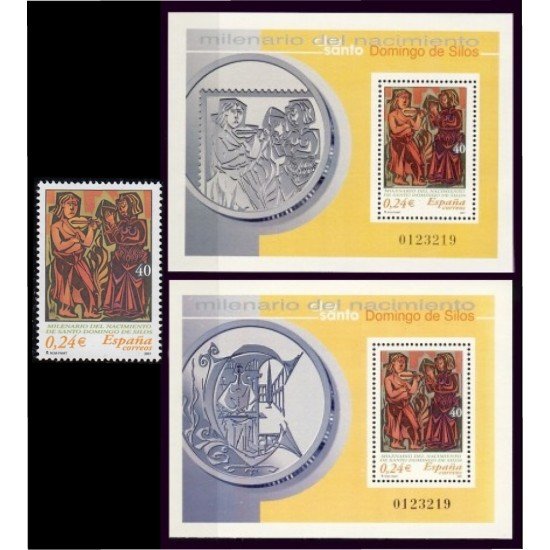 España Spain 3817/19 2001 Milenario del nacimiento de Santo Domingo de Silos MNH España Spain 3817/19 2001 Milenario del nacimiento de Santo Domingo de Silos MNH