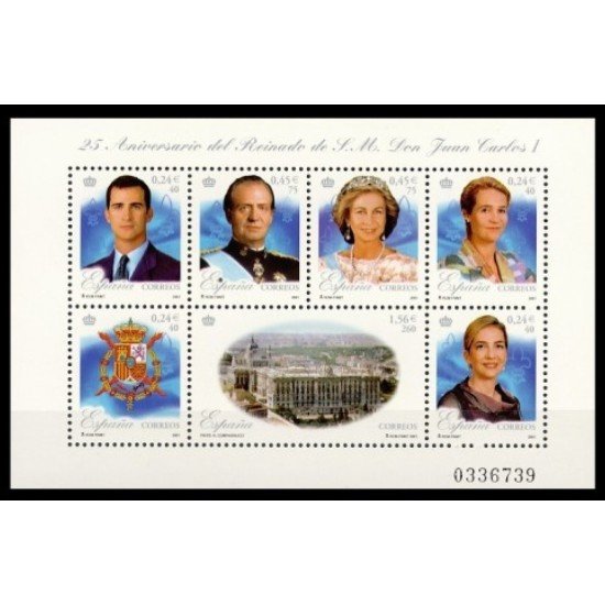 España Spain 3856 2001 XXV Aniversario del Reinado de SM Don Juan Carlos I MNH España Spain 3856 2001 XXV Aniversario del Reinado de SM Don Juan Carlos I MNH