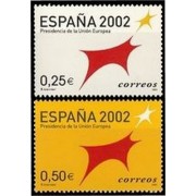 España Spain 3865/66 2002 España 2002 Presidencia de la Unión Europea  UE MNH