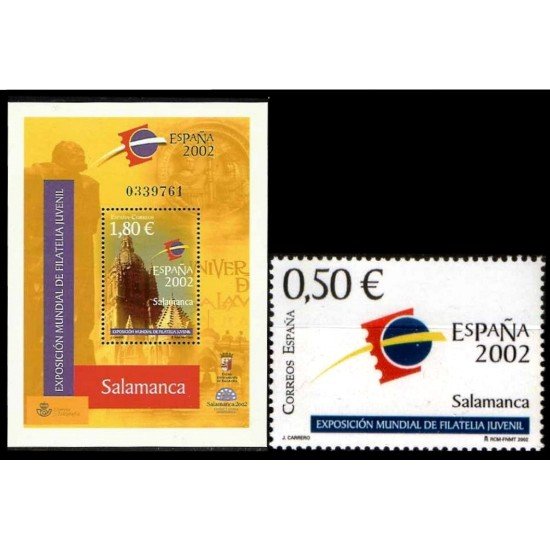 España Spain 3877/78 Año 2002 Exposición Mundial de Filatelia Juvenil España 2002, lujo MNH España Spain 3877/78 Año 2002 Exposición Mundial de Filatelia Juvenil España 2002, lujo MNH