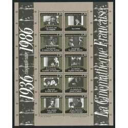 France Francia HB 9 1986 50 aniv. de la cinematografía francesa Escenas de películas 10 val. nº2433/42 Ilustración: cinta de película MNH France Francia HB 9 1986 50 aniv. de la cinematografía francesa Escenas de películas 10 val. nº2433/42 Ilustración: cinta de película MNH