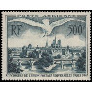 France Francia A  20 1947 12 Congreso de la UPU París Vista de París Fauna, ave, gaviota MNH